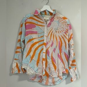 Maeve Katia Two-toned Buttondown In Blue